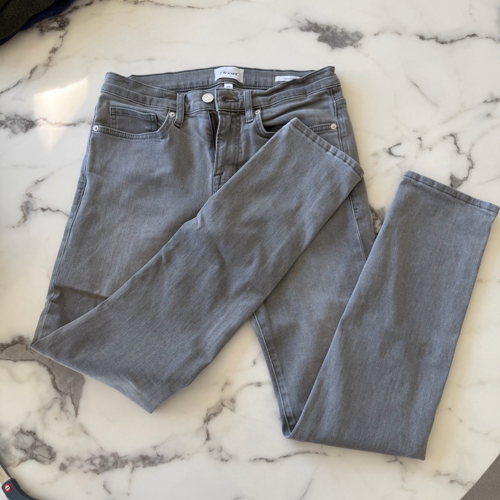 FRAME mens L’Homme Slim gray jeans
